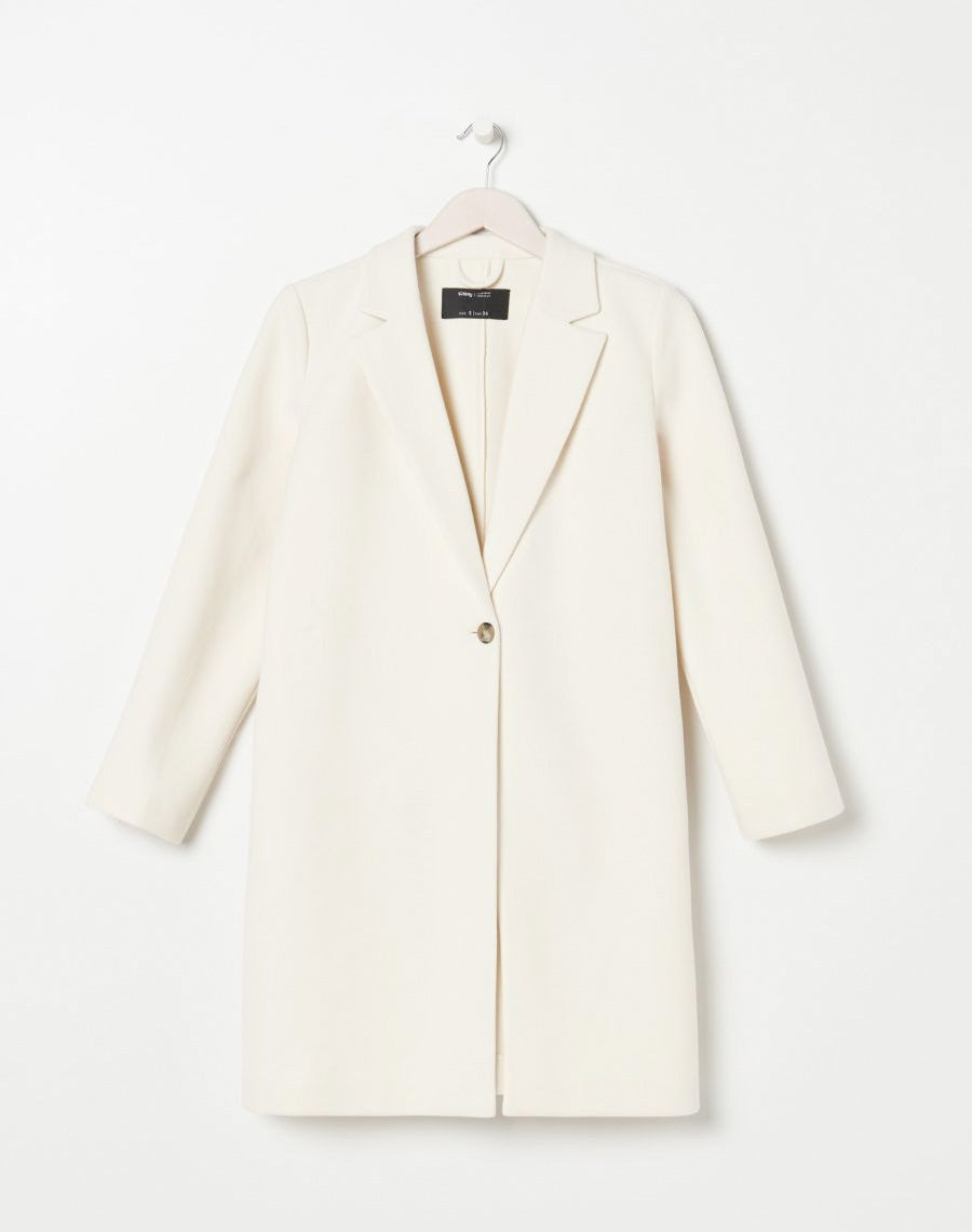 Coat with inverted collar